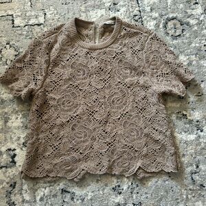 Abercrombie & Fitch Crochet Tan Top